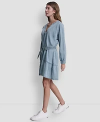 Dkny Jeans Women's V-Neck A-Line Dress