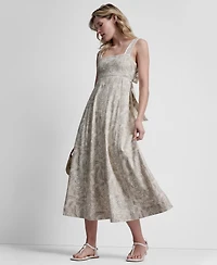 Dkny Jeans Women's Seamed Tank Square Neck Dress