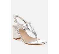 Chan Metallic Studded Statement Heels