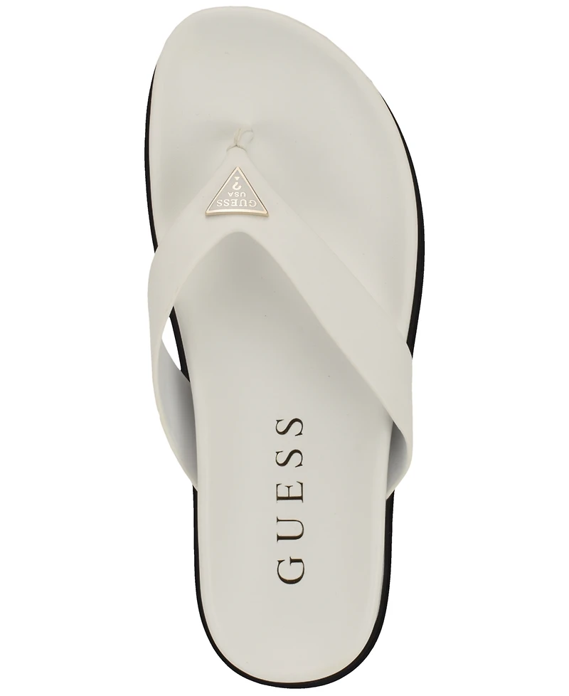 Guess Women's Davelle Lug Sole Logo Thong Sandals