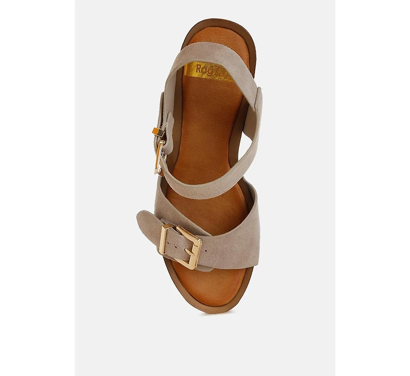 Lhasa Real Suede Leather Clog Sandals
