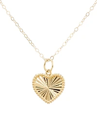 Macy's Textured Heart Pendant Necklace in 10k Yellow Gold