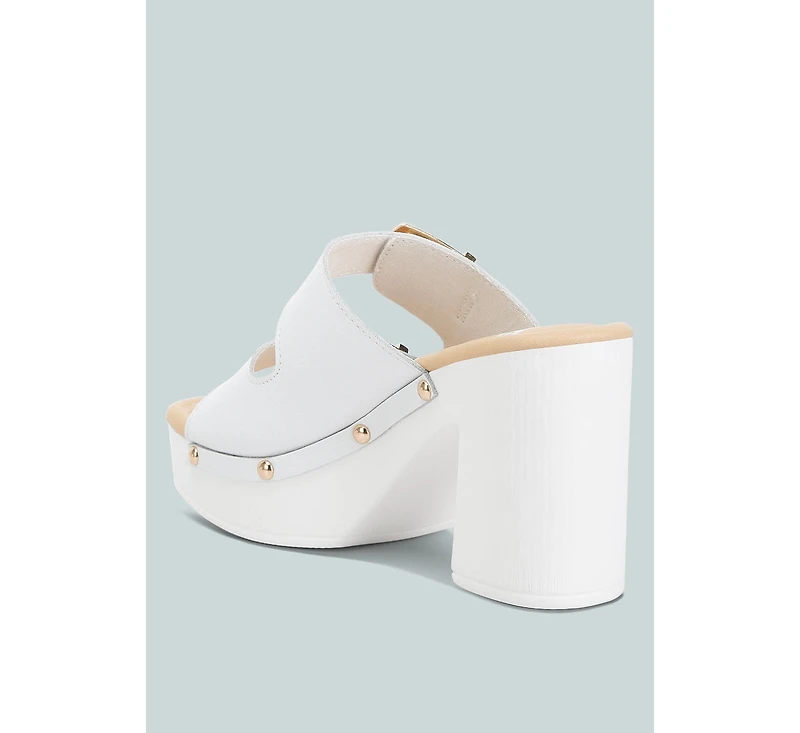 Kenna Dual Buckle Strap Sandals White