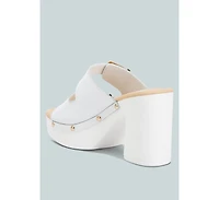 Kenna Dual Buckle Strap Sandals White