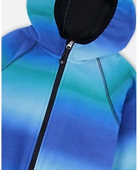 Deux par Boy Softshell Jacket Blue To Black Gradient - Child