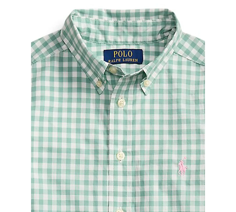 Polo Ralph Lauren Boys' 8-20 Plaid Poplin Long-Sleeve Shirt