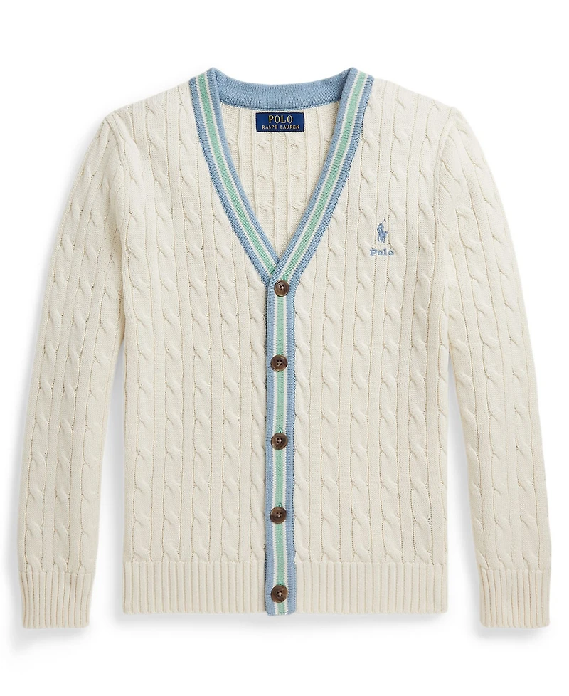 Polo Ralph Lauren Boys' 8-20 Striped V-Neck Cardigan
