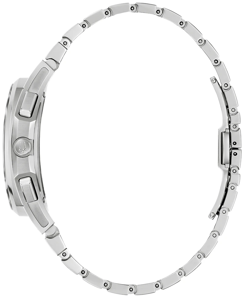 Bulova Men's Curv Progressive Sport Silver-Tone Stainless Steel Bracelet Watch 44mm