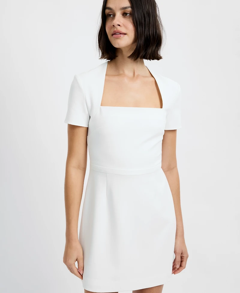 French Connection Women's Short-Sleeve Square Neck Mini Dress