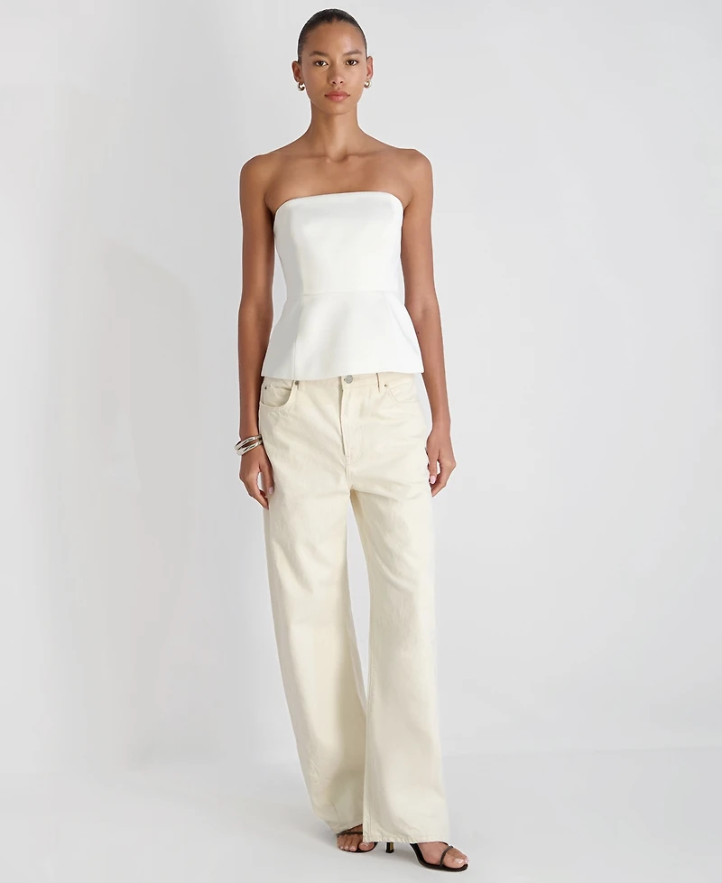 French Connection Women's York Satin Christa Fleur Strapless Top