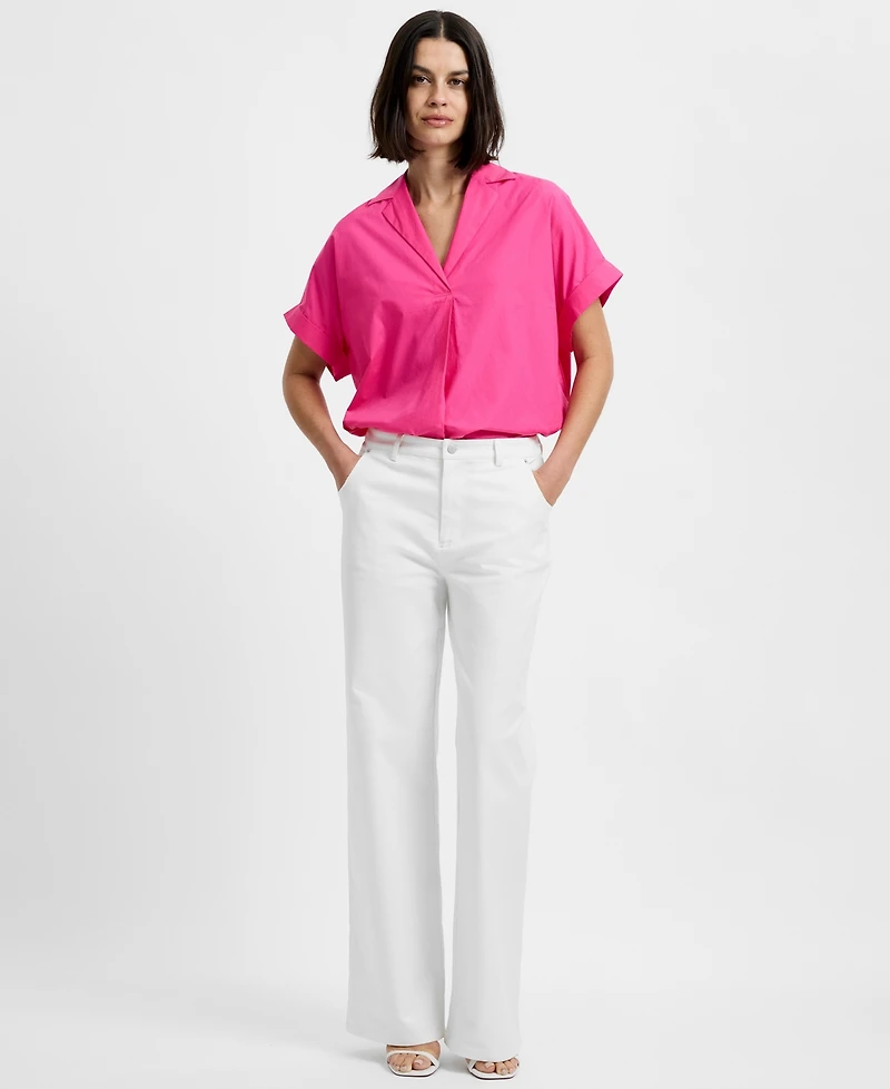 French Connection Women's Poplin Collared Top