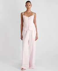 French Connection Women's Cooper Linen-Blend Wide-Leg Pants