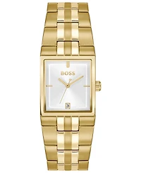 Hugo Boss Men's Strivo Quartz Ionic Plated Thin Gold Steel Watch, 25.6mm