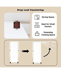 Folding Dining Table with Drawers and Cabinets