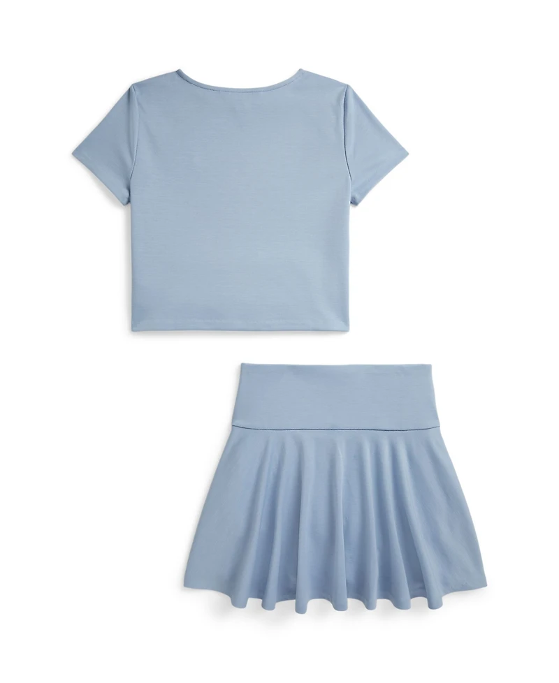 Polo Ralph Lauren Girls' 7-16 Ponte Boxy T-Shirt and Skort, 2-Piece Set
