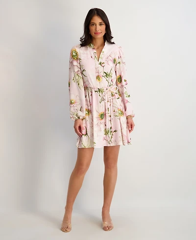 kensie Women's Textured Woven V-Neck Dress