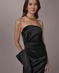 Donna Karan New York Women's Strapless Side Ruffle Gown