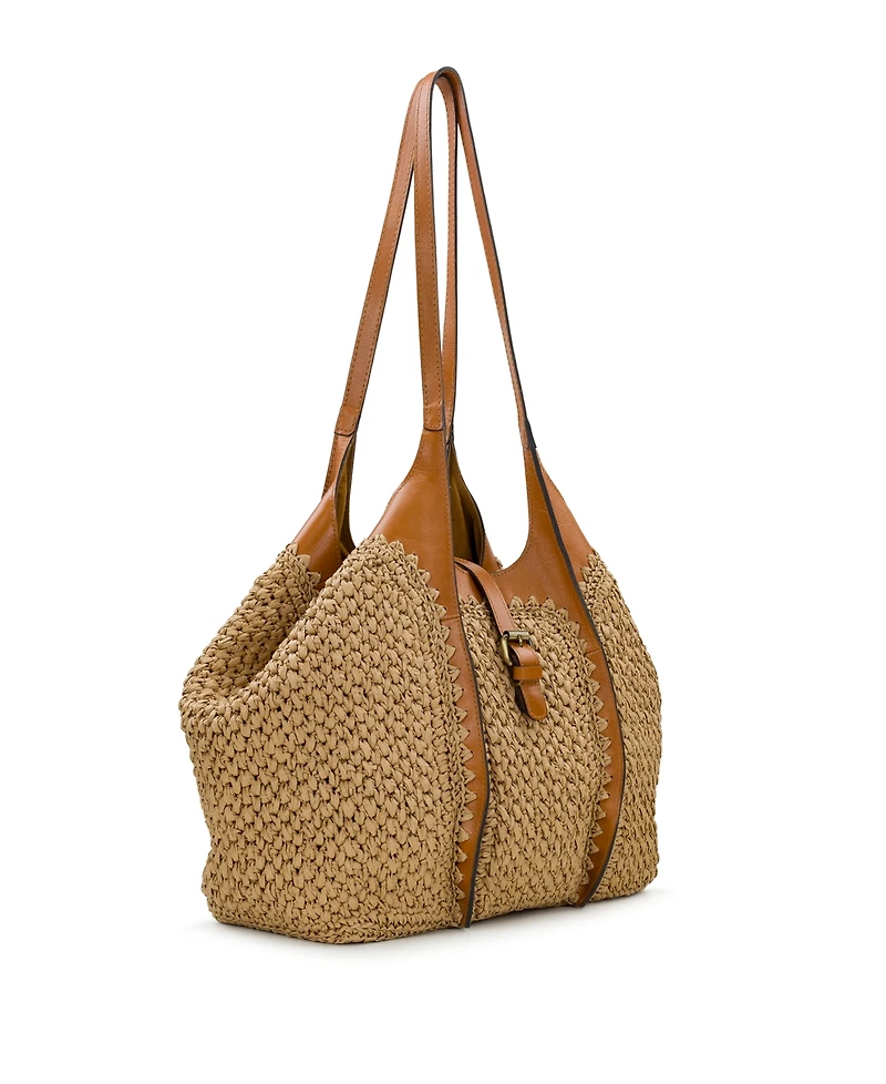 Patricia Nash Santorini Medium Woven Straw Satchel