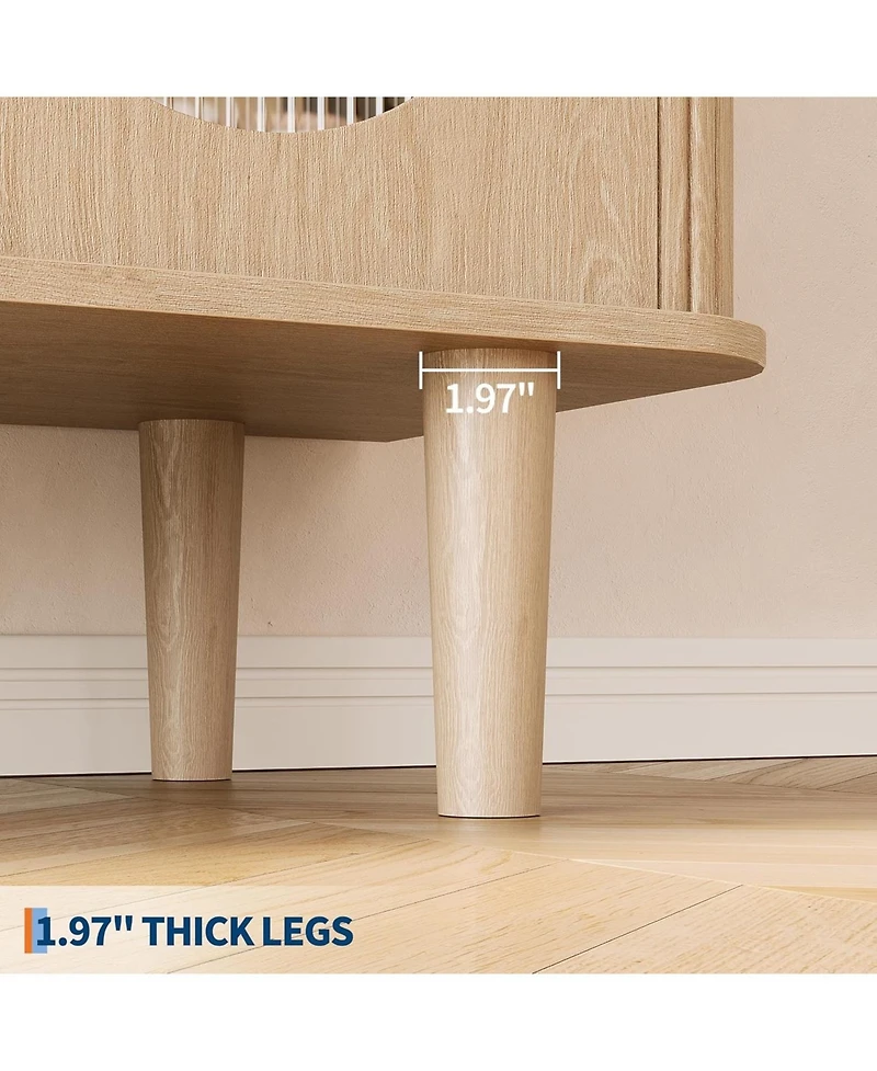 gaomon 47" Buffet Cabinet, Coffee Bar Cabinet with 2 Doors and 3 Drawers, Table Adjustable Shelves for Dining Room, Living Room