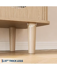 gaomon 47" Buffet Cabinet, Coffee Bar Cabinet with 2 Doors and 3 Drawers, Table Adjustable Shelves for Dining Room, Living Room