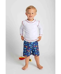 Florence Eiseman Baby Boy Under The Sea Print Swim Trunk
