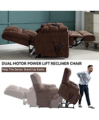 Clihome Power Lift Recliners, Dual Motor Heat Massage Infinite Position Recliner Chair