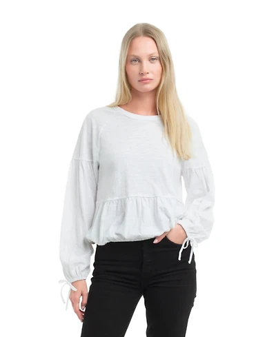 Wilt Women's Clothing Shirred Elastic Hem Tee