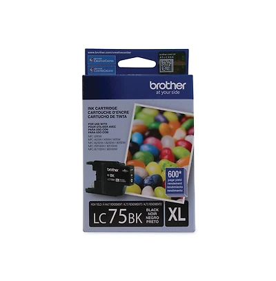 Brother LC75BK Innobella 600 Page High-Yield Ink