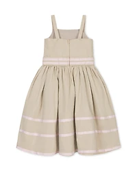 Hope & Henry Little and Big Girls' Linen Cami Rosette Dress