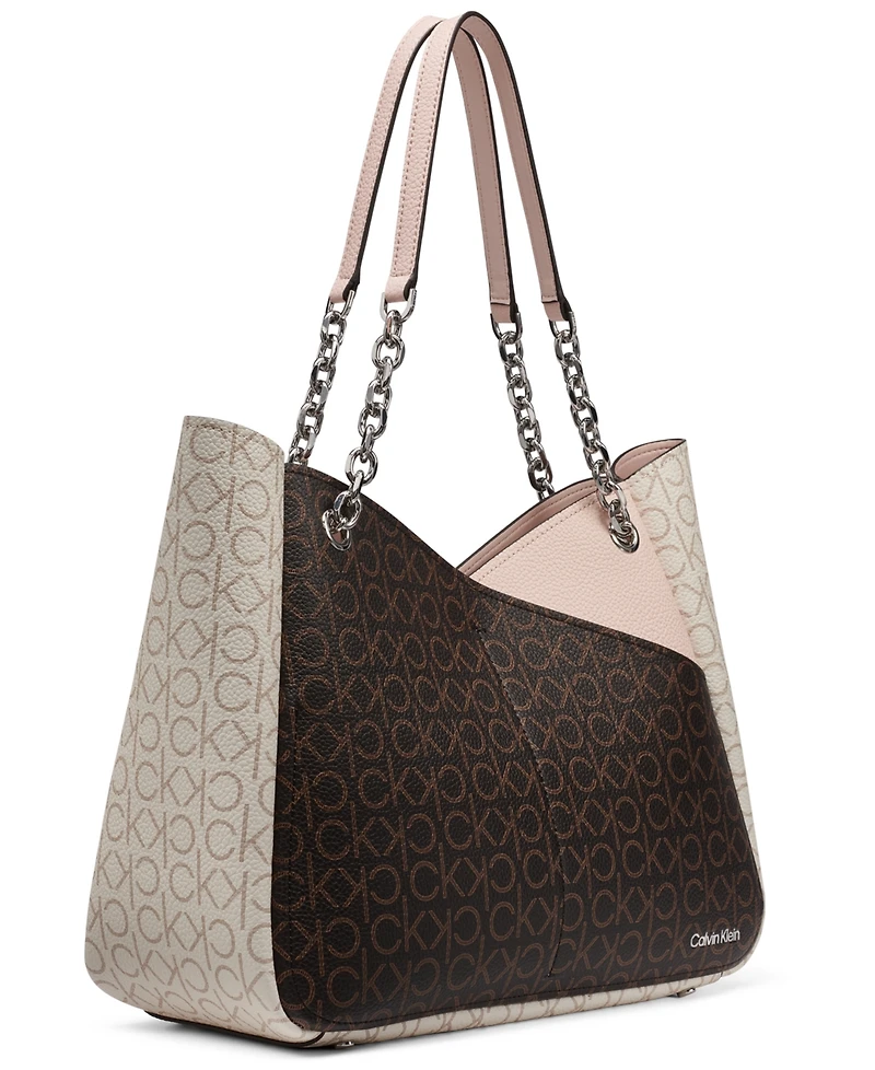 Calvin Klein Zoe Signature Chain Tote Bag