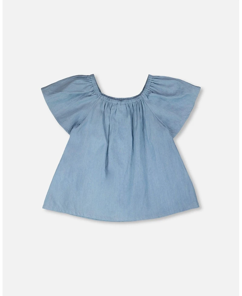 Deux par Big Girls Chambray Top