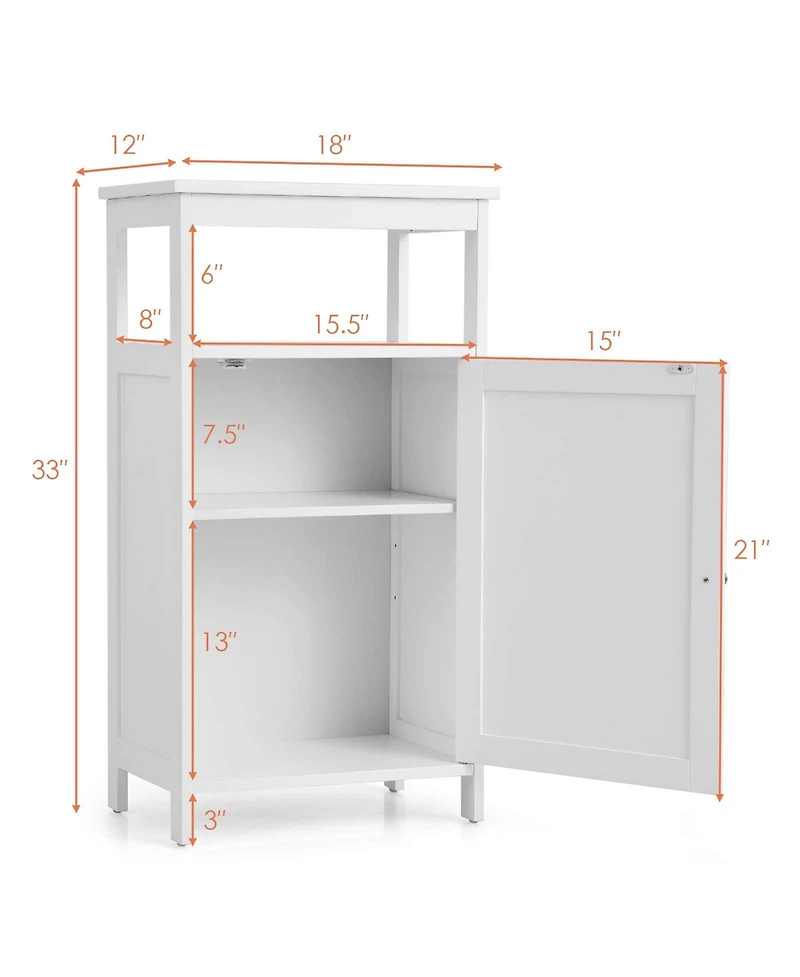 Volenca Wood Bathroom Floor Cabinet with Multi-Storage Rack Organizer