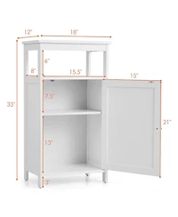 Volenca Wood Bathroom Floor Cabinet with Multi-Storage Rack Organizer