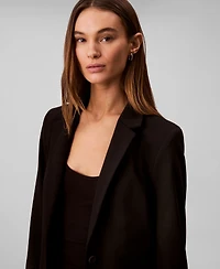 Calvin Klein Women's Notch Lapel Collar Ponte Slim Blazer