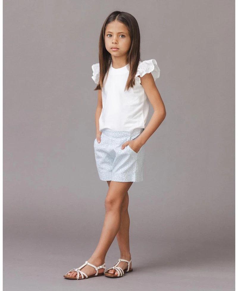 Hope & Henry Little and Big Girls' Organic Seersucker Pull-On Short