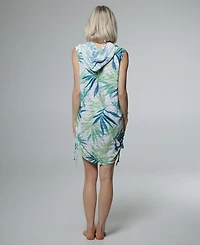 J Valdi Women's Sleeveless Zip Hoodie With Side Tie