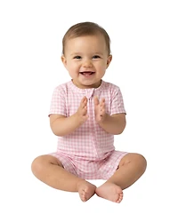 Motette Baby Girls Sugar Gingham Bamboo Sleeper