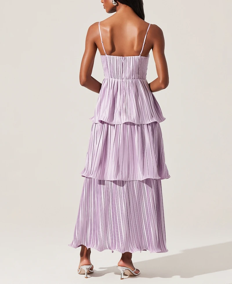 Astr the Label Women's Lupin Pleated Satin Dress