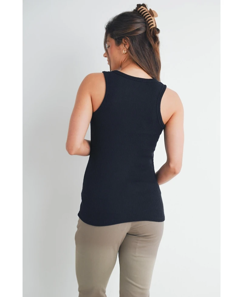Hello Miz Maternity Ribbed Scoop Neck Tank Top