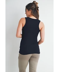 Hello Miz Maternity Ribbed Scoop Neck Tank Top