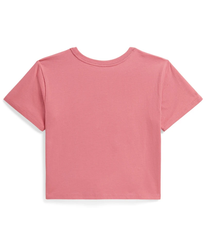 Polo Ralph Lauren Girls' 7-16 Bear Crewneck Jersey Boxy T-Shirt