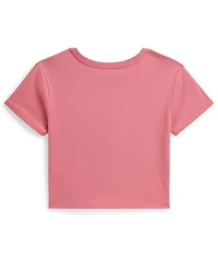Polo Ralph Lauren Girls' 7-16 Logo Knot-Front Crewneck Boxy T-Shirt