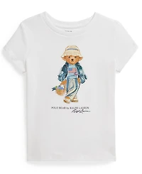 Polo Ralph Lauren Girls' 2T-6X Bear Crewneck Jersey T-Shirt