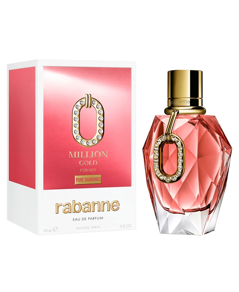 Rabanne Million Gold For Her Pure Diamonds Eau De Parfum, 3 oz.