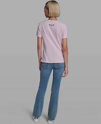 Karl Lagerfeld Paris Women's Crew Neck Short-Sleeve T-Shirt