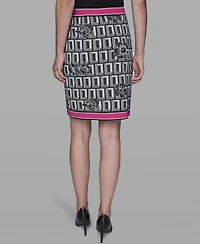 Karl Lagerfeld Paris Women's Printed Sweater Skirt