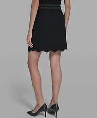 Karl Lagerfeld Paris Women's Scallop Trim Skirt