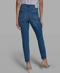 Karl Lagerfeld Paris Women's Mid Rise Straight Jeans