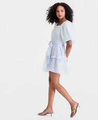 On 34th Women's Puff Sleeve Square-neck Mini Dress, Macy's Exclusive