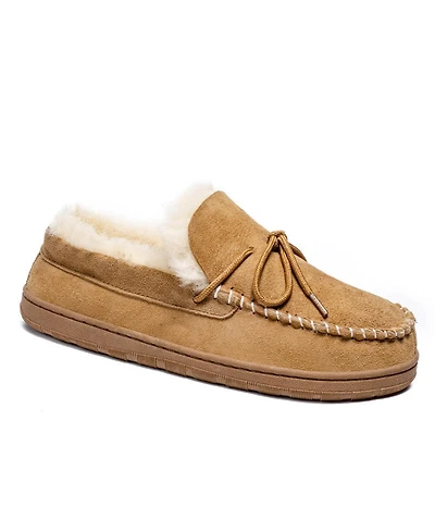 Pazstor Women's Shearling and Suede Moccasin Slippers Spring